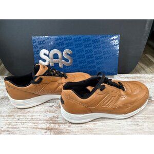 SAS Mens Brown Leather Comfort Journey Lux Walking Shoes Size 11 Medium Width